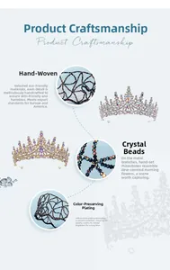 Close-up of hand-woven crystal beading and anti-oxidation plating on luxury bridal headbands