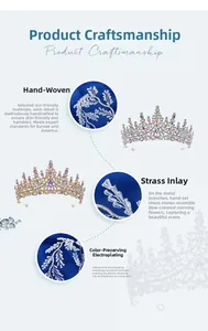 Détails du tissage métallique fait main et des cristaux sur le bandeau de mariée