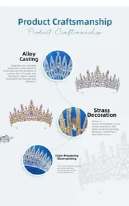 Detail view of bridal crown craftsmanship showing eco-friendly alloy and hand-set rhinestones