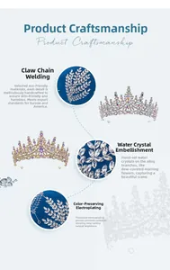 Détails de motifs de feuilles en strass faits main sur un serre-tête de mariée argenté