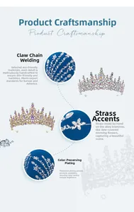 Detail of luxury bridal headband with handcrafted crystals and electroplating process
