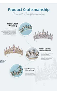 Detailed view of handmade crystal headband featuring precise soldering and thick electroplating