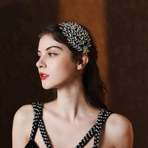 Luxury Alloy Rhinestone Leaf Bridal Headband Silver Crystal Branch Tiara Crown For Wedding Party Banquet Hair Accessories