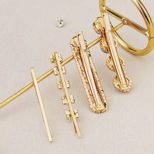 Colorful rhinestone hair clip set with gold plating for women and kids hair styling