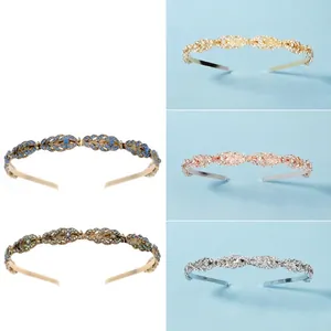Alloy Rhinestone Headband For Women Elegant Wave Leaf Design Wedding Bridal Party Hair Accessories Fashion Korean Style Headpiece
