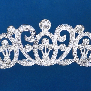 Couronne de mariée vintage élégante avec strass étincelants et design argenté