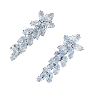Barrettes à cheveux en cristal avec feuilles scintillantes et zircons marquise