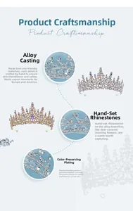 Détail de la couronne de mariée en alliage avec strass sertis main et placage de luxe