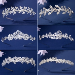 Elegant Alloy Rhinestone Butterfly Rose Flower Headband Silver Hair Hoop For Girls Wedding Party Birthday Hair Accessories