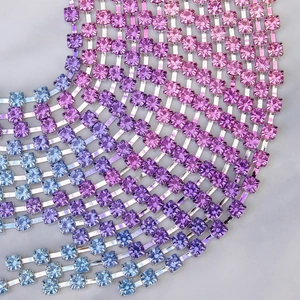 Creative gradient hair clip with colorful rhinestones and elegant long tassel design