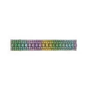 Rainbow crystal hair clip with colorful gradient rhinestones on golden metal base
