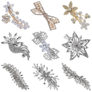 Barrettes à Cheveux Élégantes en Métal avec Strass et Perles Artificielles pour Femmes Mariage de Mariée Fleur Papillon Accessoires de Style Coréen