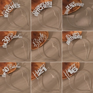 Serre-Tête avec Lettres en Strass Bandeau en Alliage avec Alphabet pour Anniversaire Mariage Mariée Fête Femme Bijoux Cheveux