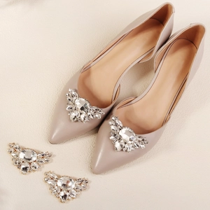 Détails de clips élégants pour chaussures de mariée avec strass en cristal pour talons