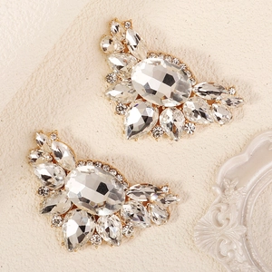 Détail de clips pour chaussures de mariée en alliage doré avec strass en cristal scintillants