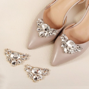 Clips de Chaussures en Strass Alliage de Cristal Mariée Mariage Décoration de Chaussures Charms pour Talons Hauts Escarpins Femmes Banquet Fête Bijoux