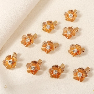 Gold Legierung Blumen Haarspangen Set Mit Strass Imitationsperle Entenschnabelklemme Haarschmuck Für Hochzeit Party Damen