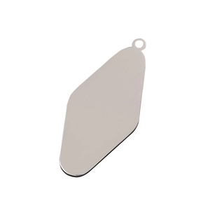 Polished silver stainless steel rhombus pendant with mirror finish and hanging hole