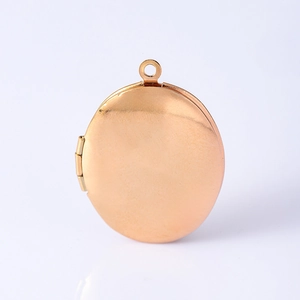 Pendentif médaillon ovale doré minimaliste en acier inoxydable poli pour colliers