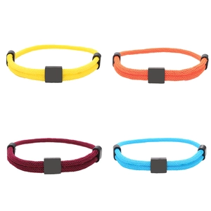 Minimalist Stainless Steel Square Charm Braided Rope Bracelet For Women Men Adjustable Woven Cord Bracelet Fashion Jewelry