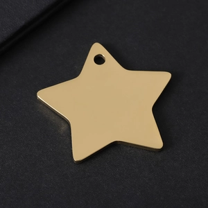 Gepolijste gouden roestvrijstalen sterhanger voor DIY-sieraden en gepersonaliseerde gravure
