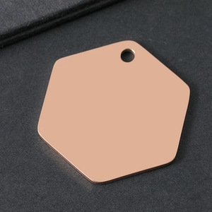 Gepolijste zeshoekige hanger van roségoud roestvrij staal voor DIY-sieraden maken