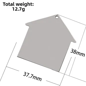 House shaped stainless steel pendant with dimensions and weight for DIY jewelry