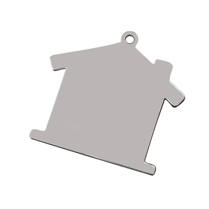 Polished stainless steel house-shaped pendant for personalized engraving and gifts