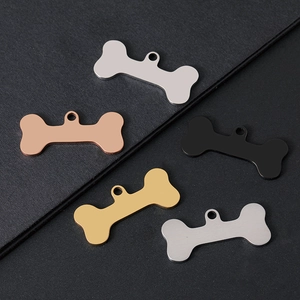 Stainless Steel Bone Shaped Pet ID Tag Keychain Personalized Metal Dog Tag For Collars Polished Brushed Metal Identification Accessories