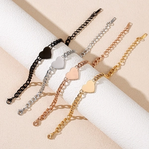 Edelstahl Herz Anhänger Panzerkette Armband Für Damen Herren Verstellbare Gliederkette Minimalistischer Modeschmuck Geschenk