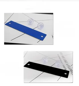 Blue and black stainless steel car parking cards with dual suction cup attachments