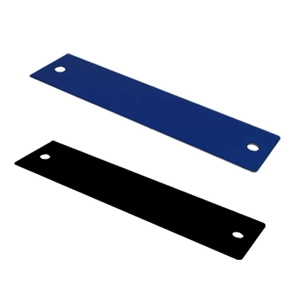 Dual-hole stainless steel car parking sign with suction cups in blue and black colors