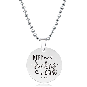 Roestvrij Staal Inspirerende Gegraveerde Ronde Hanger Ketting Voor Mannen Vrouwen Minimalistische Bolletjesketting Sieraden Cadeau Kerstmis