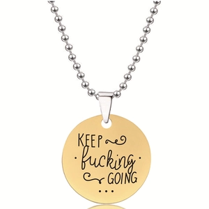 Roestvrij Stalen Ronde Hanger Gegraveerde Ketting Voor Dames Heren Goud Inspirerende Quote Belettering Kogelketting Sieraden Cadeau