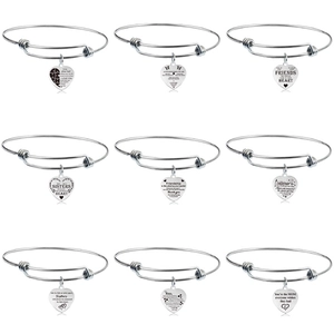 Edelstahl Verstellbares Armband Mit Graviertem Herzanhänger Für Damen Schwestern Freunde Mutter Inspirierender Schmuck Geschenk