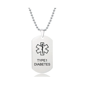 Detail der medizinischen Notfallkette mit Lebensstern und Typ-1-Diabetes-Gravur