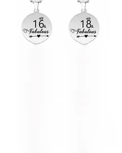 Mise en page de pendentifs d'anniversaire en acier inoxydable avec citations gravées