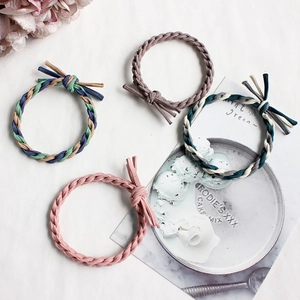 Set di 4 elastici per capelli intrecciati minimalisti toni Morandi per acconciature