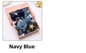 Coffret cadeau d'accessoires cheveux bleu marine pour filles avec nuds et étoiles