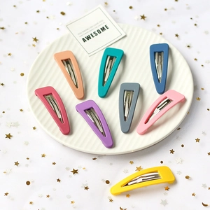 Korean Style Matte Waterdrop BB Hair Clip For Women Resin Alloy Snap Hairpin Girly Daily Hair Accessory