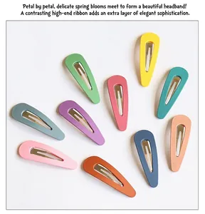 Set of 10 colorful matte metal snap hair clips for women and girls in various bright shades