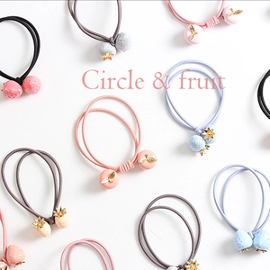Élastiques à cheveux avec pendentifs fraises et ananas en résine couleurs pastel
