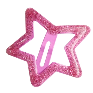 Pince à cheveux étoile rose pailletée pour filles avec une finition à sequins brillants