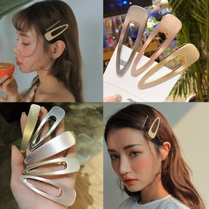 Ensemble de barrettes à cheveux minimalistes en métal mat creux doré et argenté pour femmes