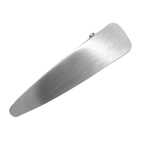 Barrette à cheveux goutte d'eau en métal argenté minimaliste avec finition brossée