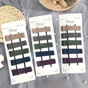 Set of 40 colorful matte metal hair clips for girls in earth tones and candy colors