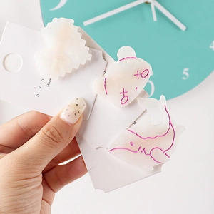 Cute dolphin and cat hair clip set in cream acetate with elegant purple accents