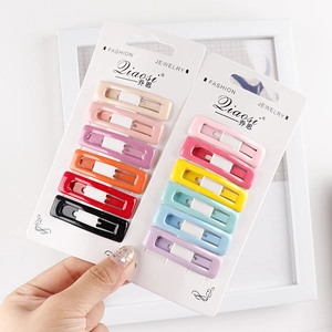 Koreanischer Stil Bunte Emaille Legierung Rechteck Druckknopf Haarclips Für Damen Kinder Süße Bonbonfarben Geometrische BB Clips Haarschmuck