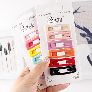 Bunte Emaille BB Haarklammern Set im hohlen rechteckigen Design für Damen und Mädchen