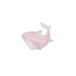 Cute shark shaped acetate hair clip in white and pink for girls daily hair styling